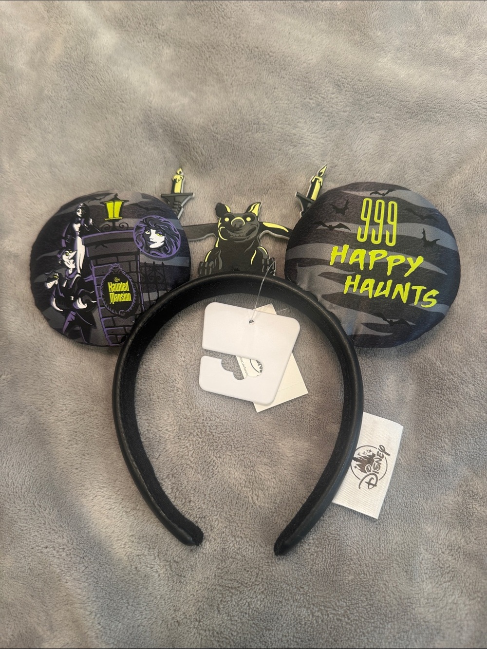 Disney Haunted Mansion Ear Headband in Black and Purple - Picture 3 of 3